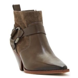 Vince Camuto Nenanie Womens Leather Zipper In Taupe Size 9.5 NWOB